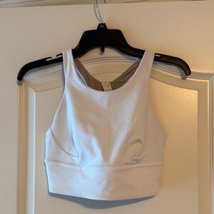 Lululemon Athletica White High Neck Long Line Bra